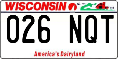 WI license plate 026NQT