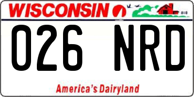 WI license plate 026NRD