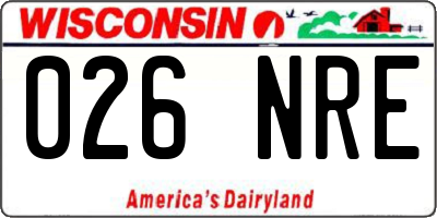 WI license plate 026NRE