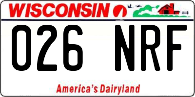 WI license plate 026NRF