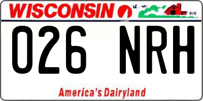 WI license plate 026NRH