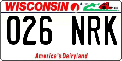 WI license plate 026NRK