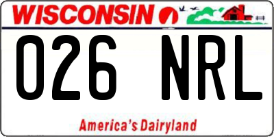 WI license plate 026NRL
