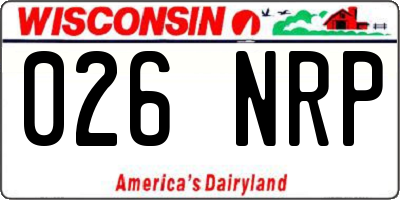 WI license plate 026NRP