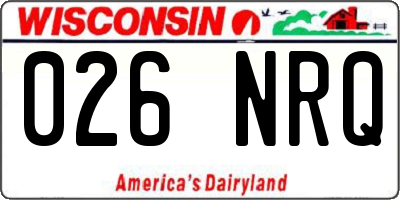 WI license plate 026NRQ