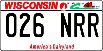 WI license plate 026NRR