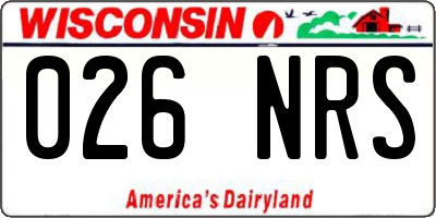 WI license plate 026NRS