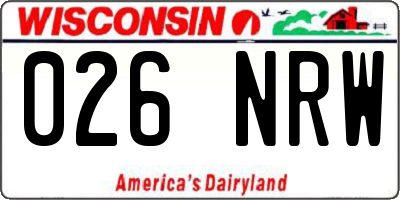 WI license plate 026NRW