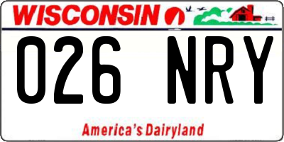 WI license plate 026NRY
