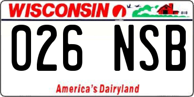 WI license plate 026NSB