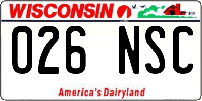WI license plate 026NSC