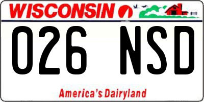 WI license plate 026NSD