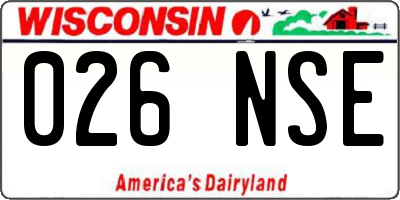 WI license plate 026NSE