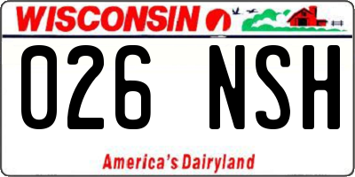 WI license plate 026NSH