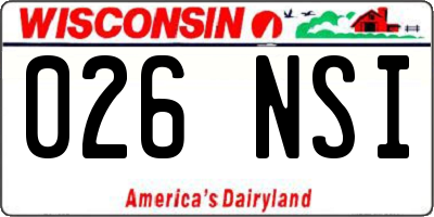 WI license plate 026NSI