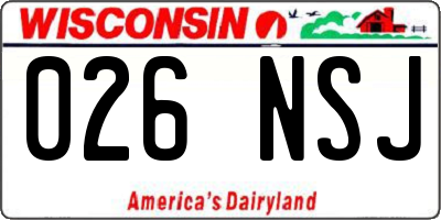 WI license plate 026NSJ
