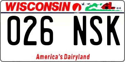 WI license plate 026NSK