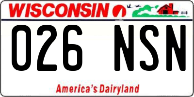 WI license plate 026NSN