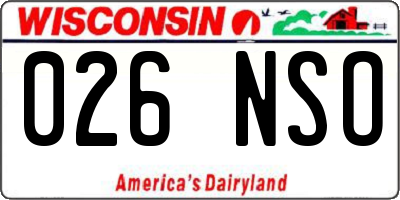 WI license plate 026NSO