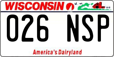 WI license plate 026NSP