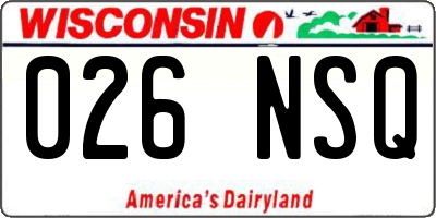 WI license plate 026NSQ