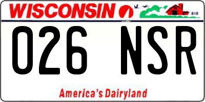 WI license plate 026NSR