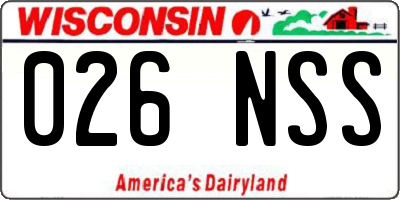 WI license plate 026NSS