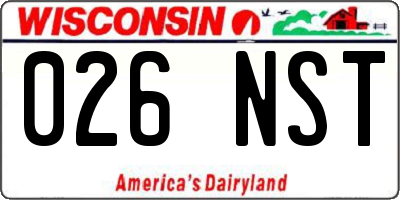 WI license plate 026NST