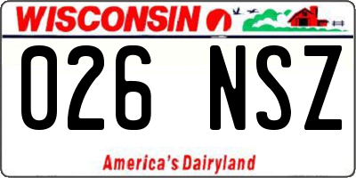 WI license plate 026NSZ