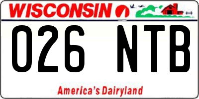 WI license plate 026NTB