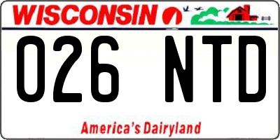WI license plate 026NTD