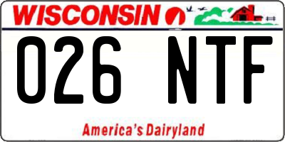 WI license plate 026NTF