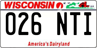 WI license plate 026NTI