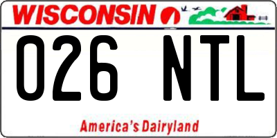 WI license plate 026NTL