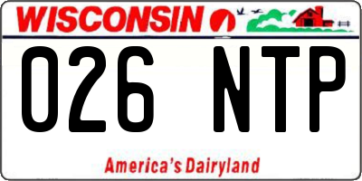 WI license plate 026NTP
