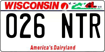 WI license plate 026NTR