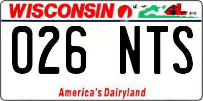 WI license plate 026NTS