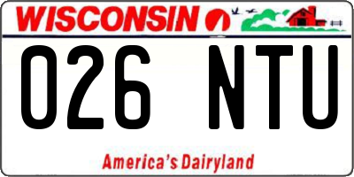 WI license plate 026NTU