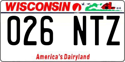 WI license plate 026NTZ