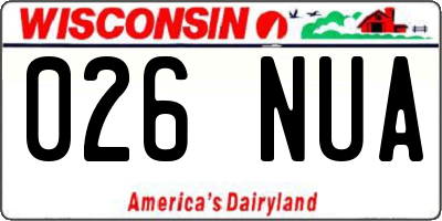 WI license plate 026NUA