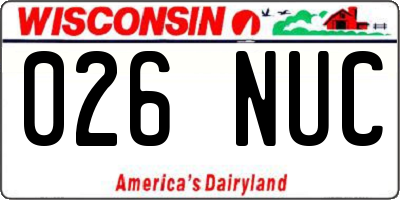 WI license plate 026NUC