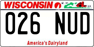 WI license plate 026NUD