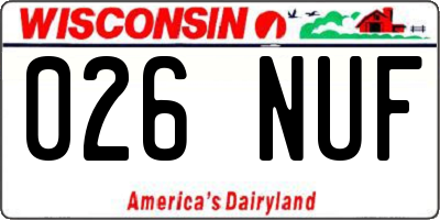 WI license plate 026NUF