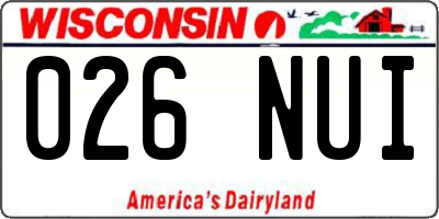 WI license plate 026NUI