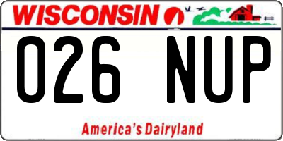 WI license plate 026NUP