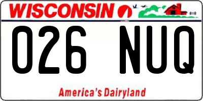 WI license plate 026NUQ