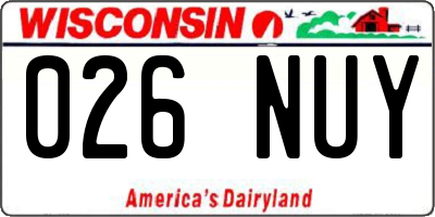 WI license plate 026NUY
