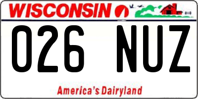 WI license plate 026NUZ