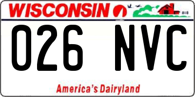 WI license plate 026NVC