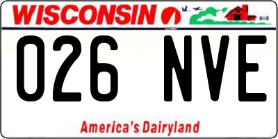 WI license plate 026NVE